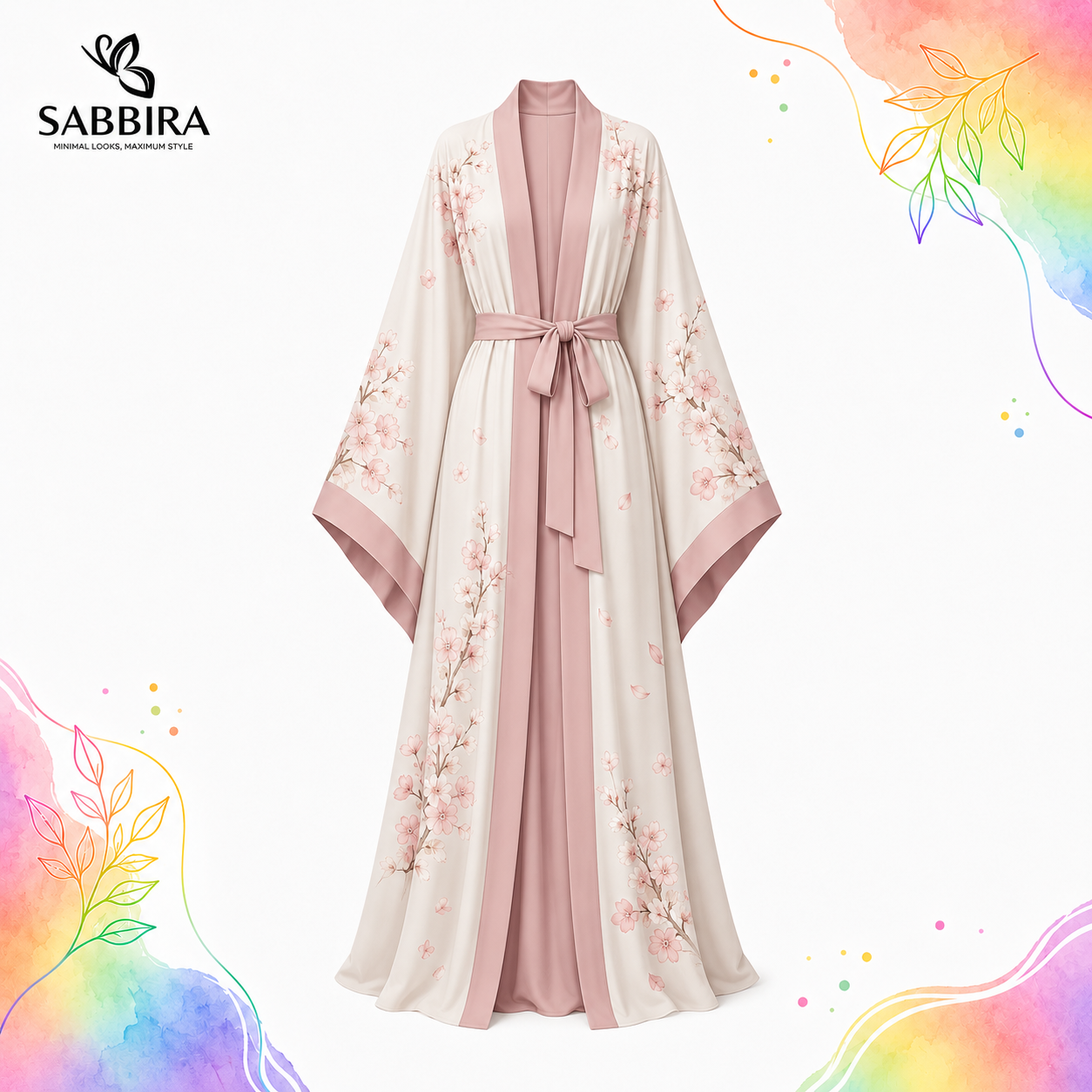 [LIMITED] Sakura Harmony Kimono Abaya – Sabbira Japanese Collection