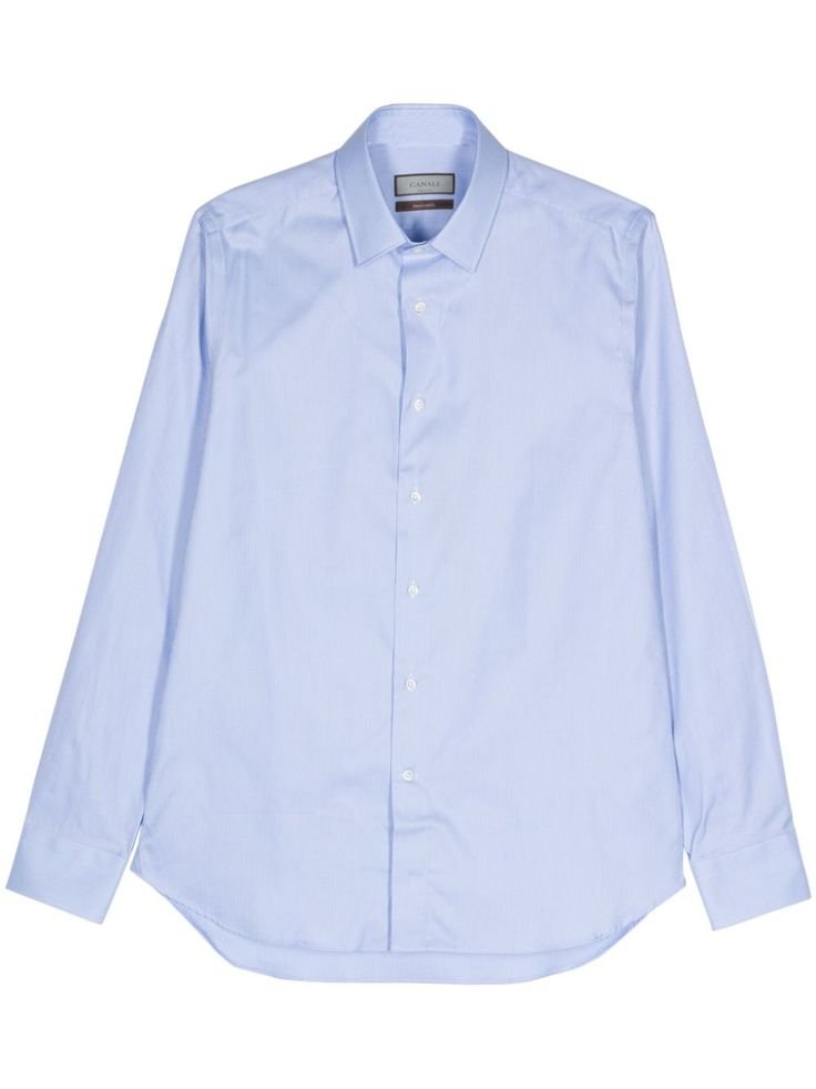 kemeja polos pria lengan panjang warna denim