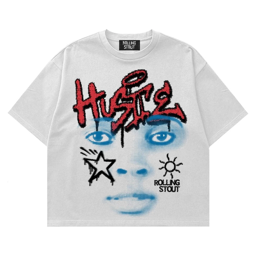Rollingstout Hustle - Boxy fit Kaos Oversized Tshirt Rise Black