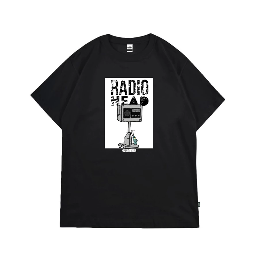 Otsky X 420Father Kaos Pria Radio Head Black Cotton 24s